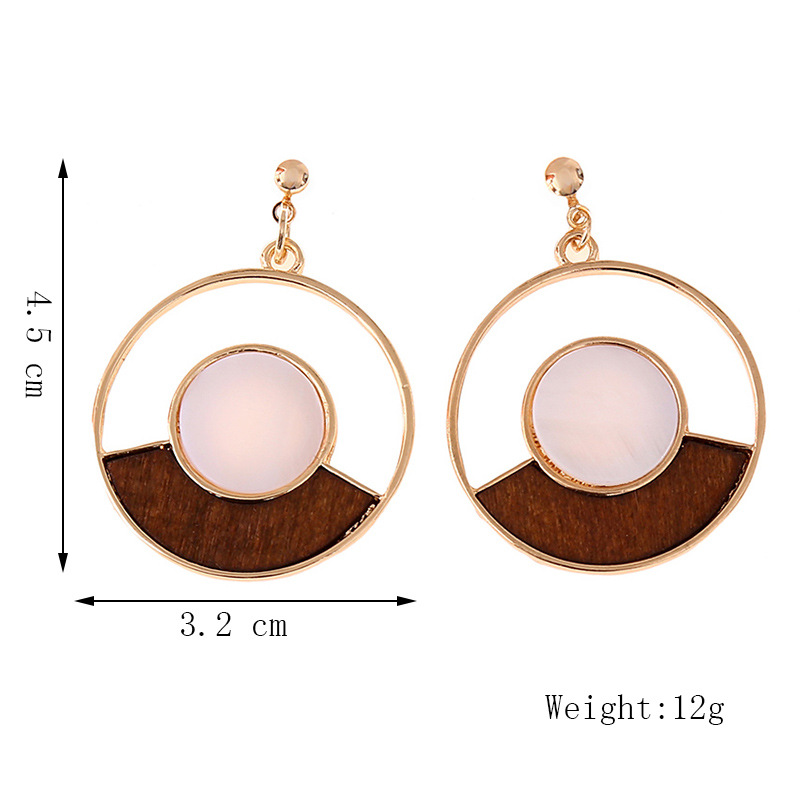 1 Pair Fashion Geometric Wood Handmade Women's Drop Earrings display picture 16