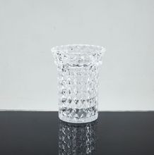 高品质钻石水晶马桶刷杯 异形花纹圆形马桶单杯化妆品收纳玻璃杯