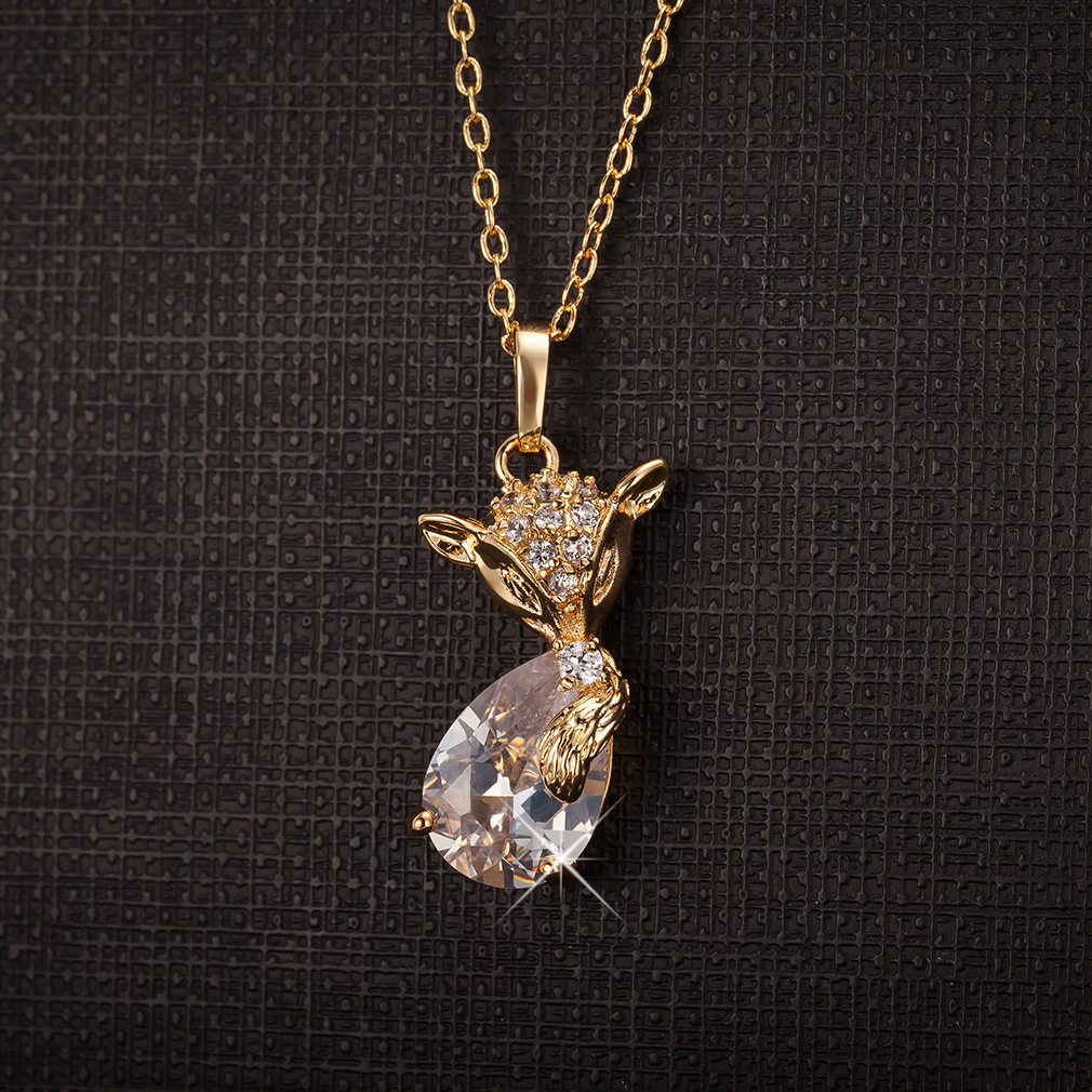 Brand copper necklace with zircon