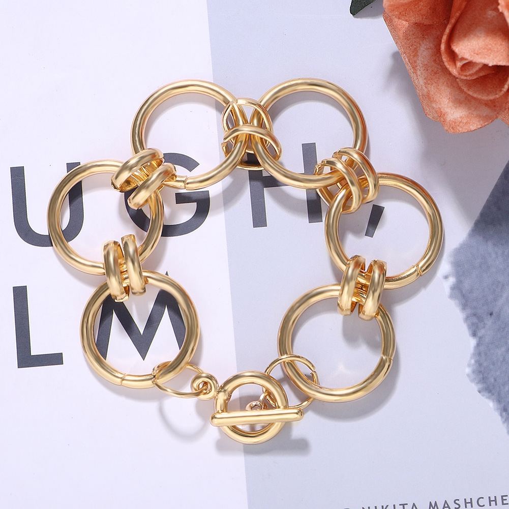 Fashion Alloy Chain Small Circle Stitching Bracelet display picture 7