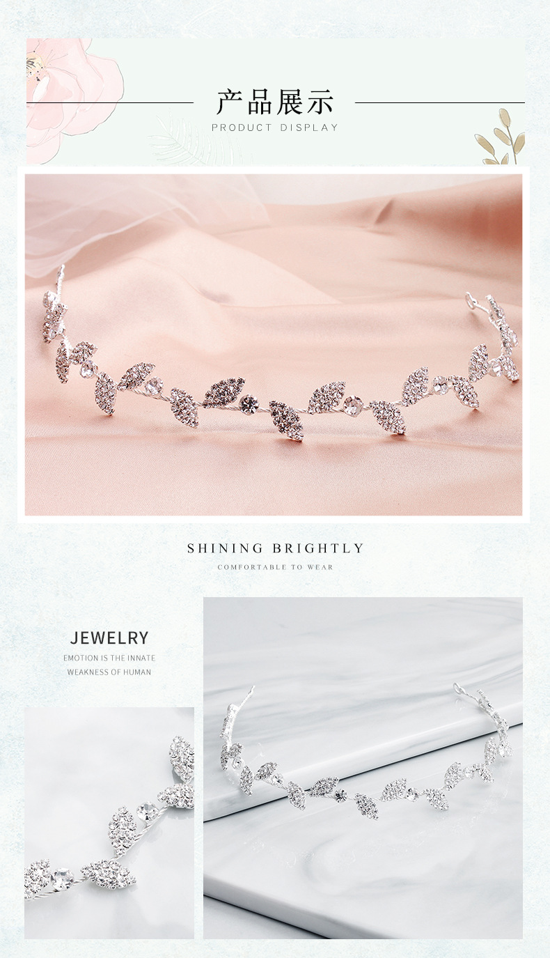 Fashion Diamond Headband Soft Chain Headband display picture 3