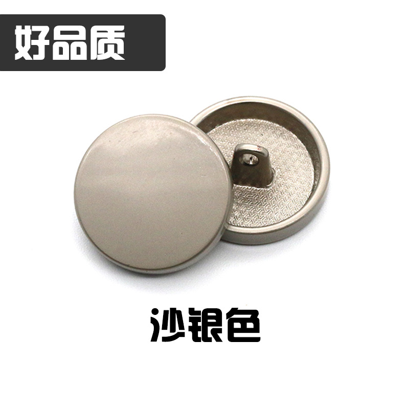 Fuente de la fábrica de metal Botón de metal de calidad de espejo plano hebilla de la moda hebilla de la capa redonda de coser a mano hebilla de pie alto