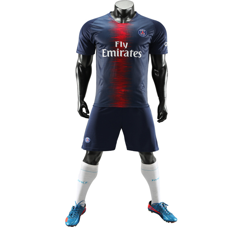加工订制18/19新款足球服套装 现货批发巴黎主场儿童足球服套装|ms