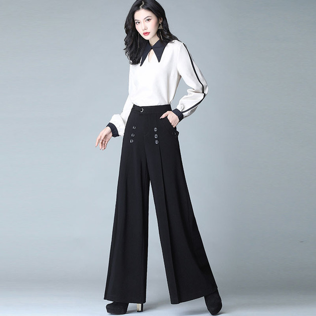 Broad-legged pants New Drop-feeling trousers and large skirt pants