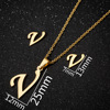 Pendant stainless steel with letters, necklace, chain, set, earrings, accessory, European style, wholesale