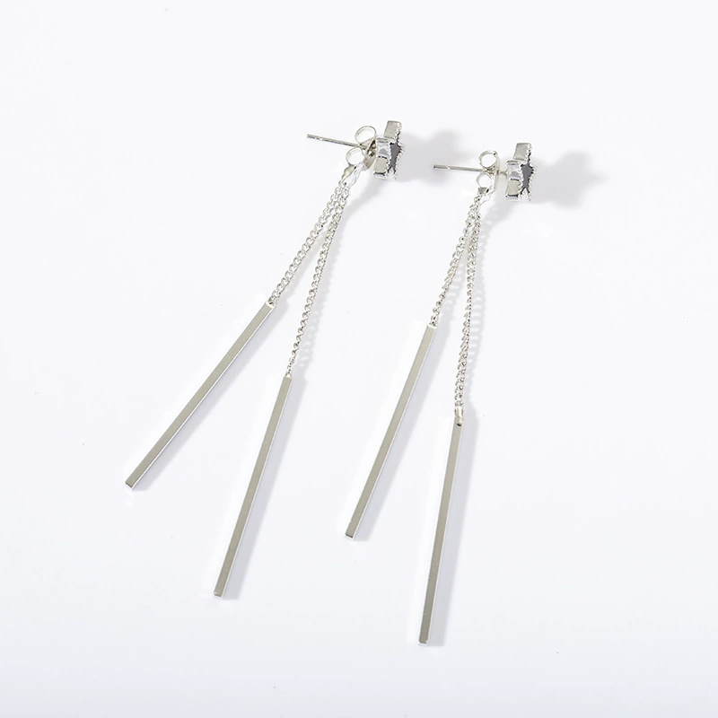 Fashionable long earrings with tassels
