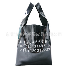 工厂定制透明pvc pu购物袋 印花数字透明胶片背心包 潮流手提袋