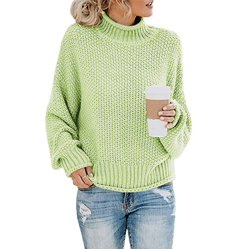 Otoño e Invierno nuevos géneros de punto de Europa y América del Comercio Exterior ropa de mujer Amazon popular línea gruesa jersey de cuello alto de las mujeres transfronteriza image 16