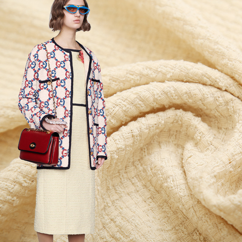 G家新款  欧美进口时装小香风纯色服装面料春夏秋挺括外套面料