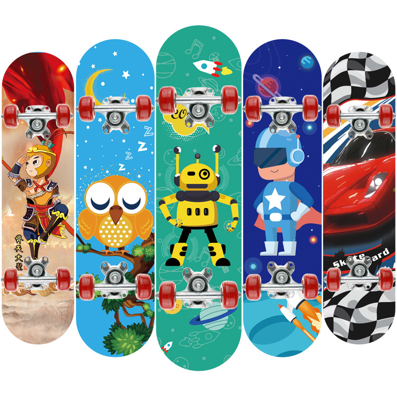 Cool Skateboard Beginners Teenagers60cm Children's Boys And Girls Street Four-wheel Highway Double-warp Professional Scooter