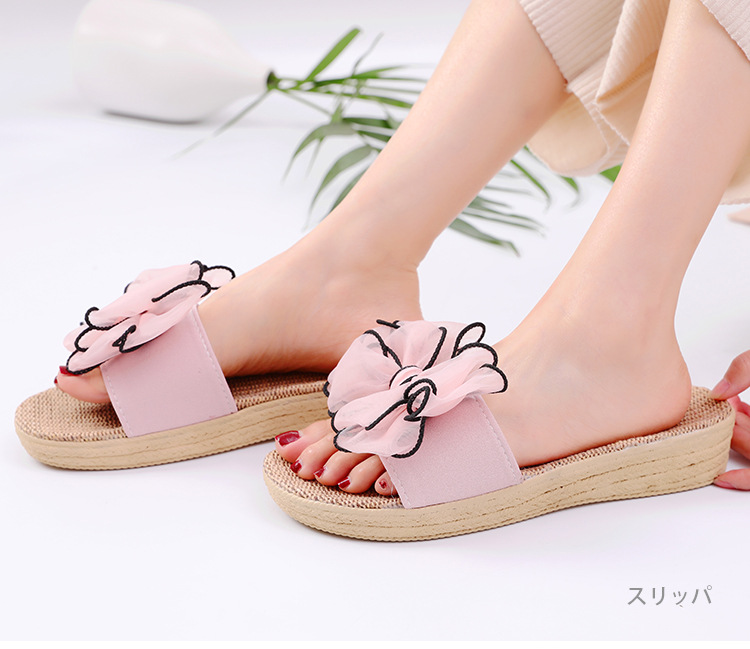 high-heeled wedges bows summer linen sandals NSBXSL56689