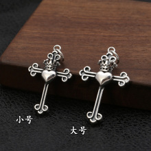 批发s925纯银复古泰银饰品 韩版皇冠爱心字母十字架男女士吊坠