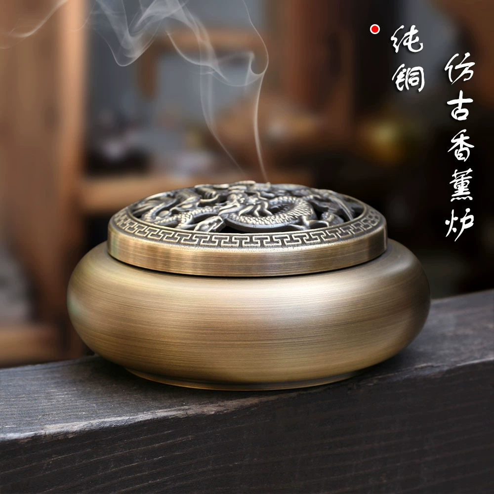 Курильница из чистой меди большая Бытовая антикварная курильница для благовоний гостиная чайная церемония Xuande плита поклонение сандалового дерева курильница для благовоний