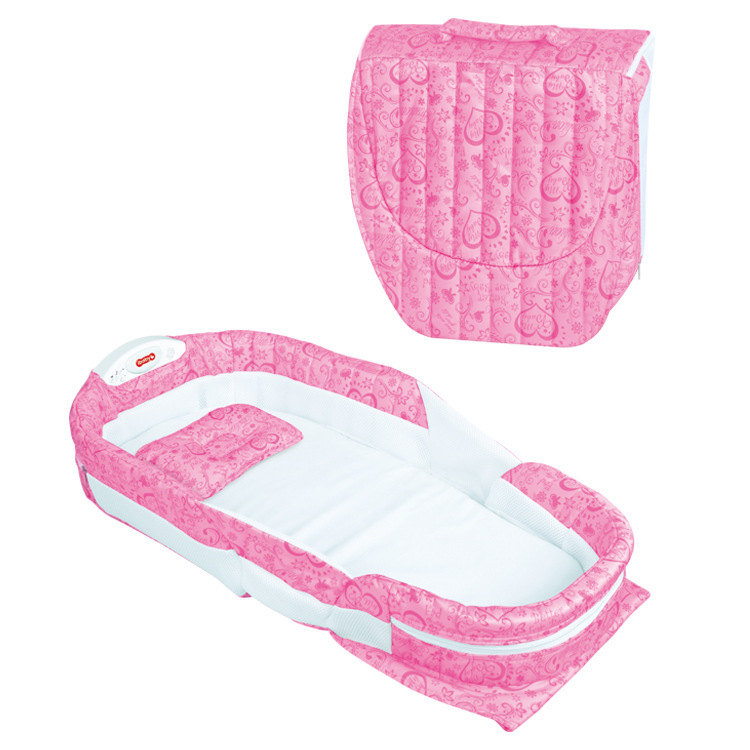 卡通图案婴儿床 全包围带蚊帐婴儿床中床 音乐灯光折叠婴儿床详情图4