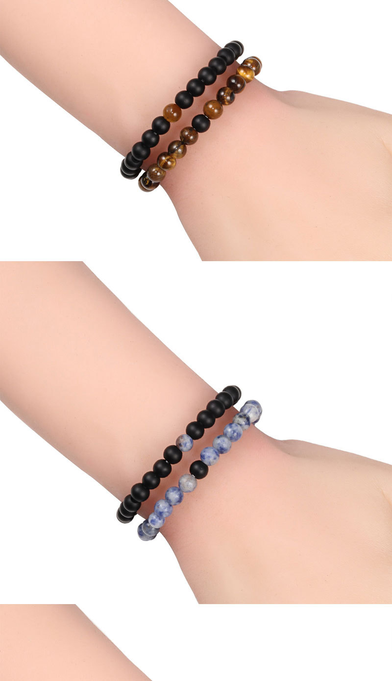 Kreatives passendes Perlenarmband blau türkis Paararmband elastisches Seilarmband Perlen verstreute Perlen Armband Armband_voghion.com