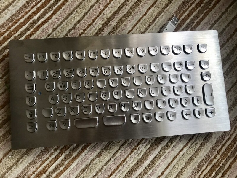 Supply German quality stainless steel metal keyboard with trackball KV16725