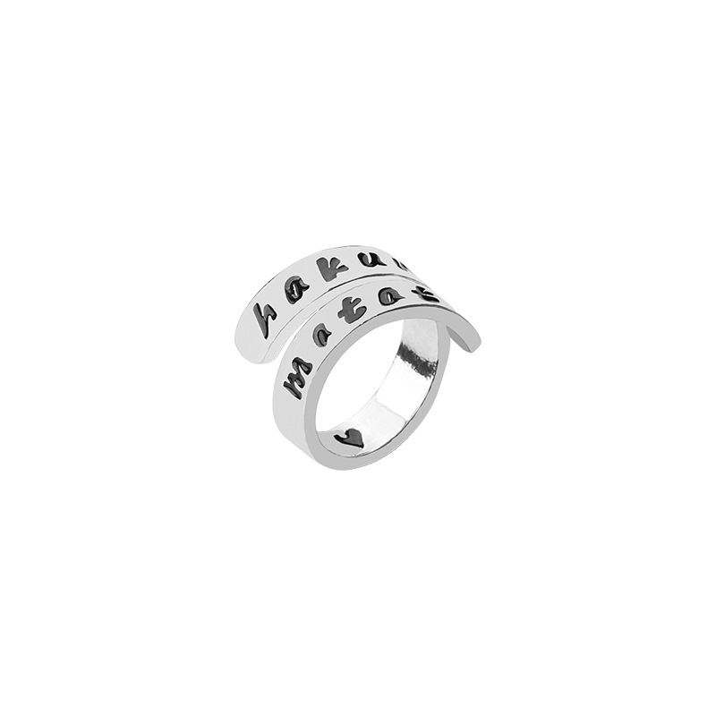 Hot Selling Creative Letters Hakuna Matata Love Symbol Ring Accessories Nihaojewelry Wholesale display picture 7