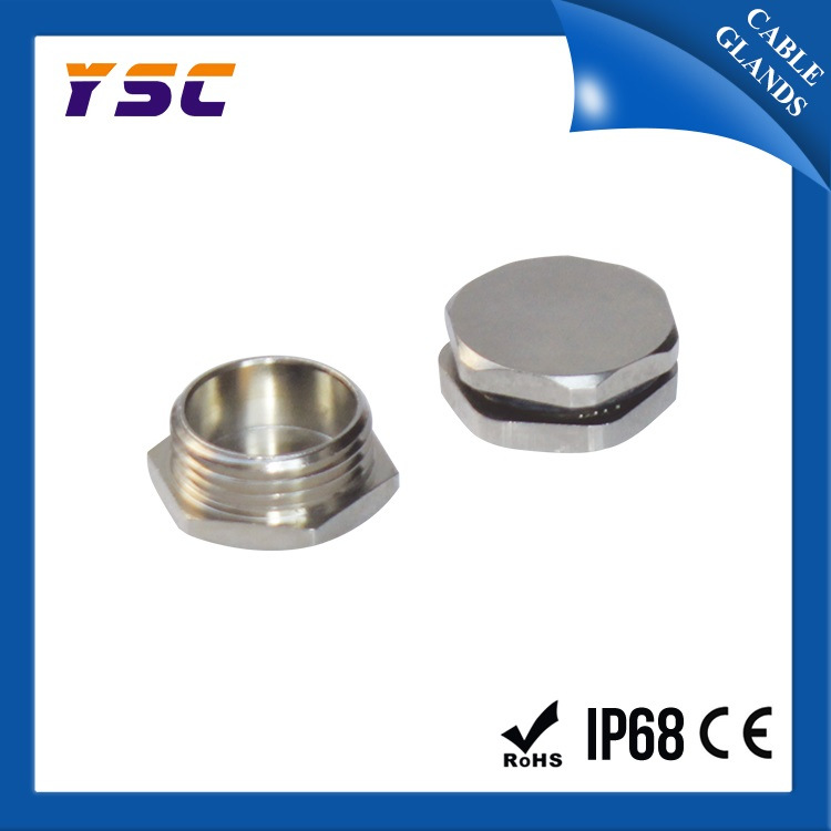 金属堵头黄铜镀镍金属闷头M24*1.5 堵塞件六角堵盖防水堵头