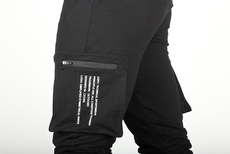 Spring and Autumn casual youth straight leg multi pocket camouflage pants, men's zippered small ankle sports pants_voghion.com