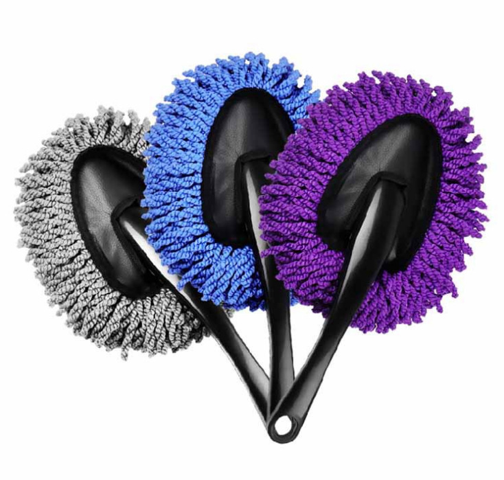 Car wax brush suit ultra-fine fiber small wax mop dust cleaning gray car duster desktop cleaning gray brush