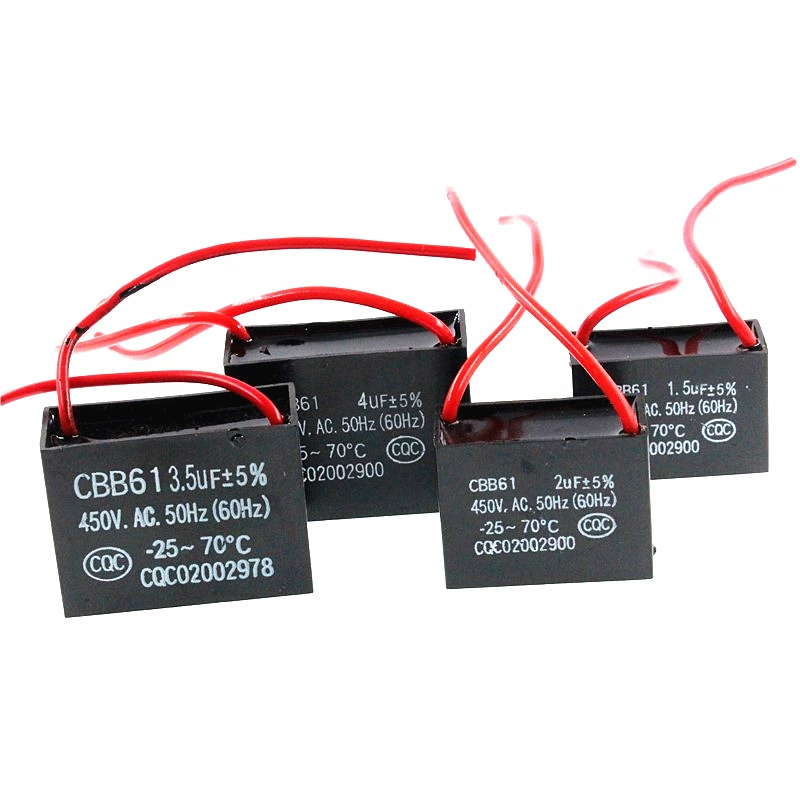 Капацитор запуска CBB61 450V AC 1μF/1.5μF/2μF/3.5μF/4μF/5μF/7μF/8μF