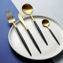 牛排刀叉勺三件筷子家用全套装北欧网红ins风不锈钢金色西餐餐具