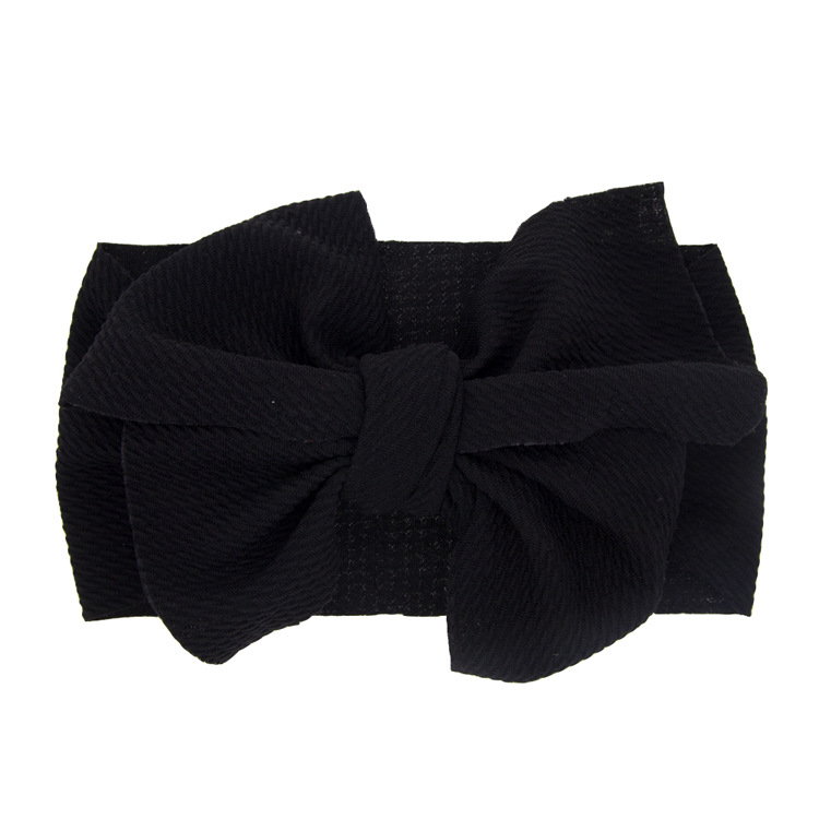 Children's Elastic Newborn Solid Color Bow Headband Baby Rabbit Ears Widened Headband display picture 4