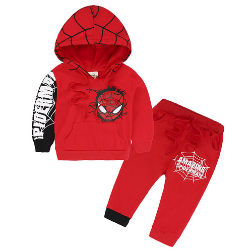 One-piece dropshipping 2024 new spring children's clothing, boy cool style children's spider set, first-hand supply source