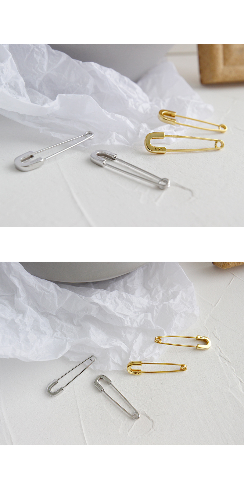 Paper Clip Pattern Korean Style Pin Silver Earrings Wholesale