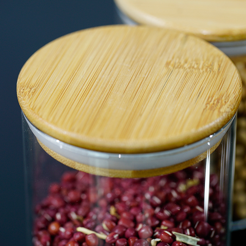 Suministro de fábrica tanque de almacenamiento de vidrio tanque de almacenamiento sellado té café tanque de almacenamiento