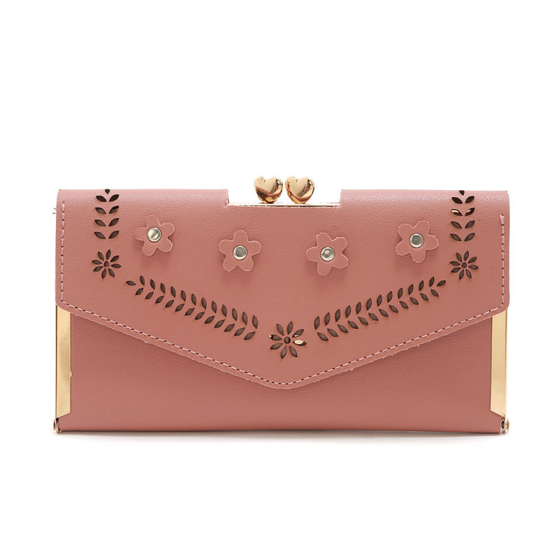 Korean Hollow Flower Long Clutch Bag Wholesale display picture 26