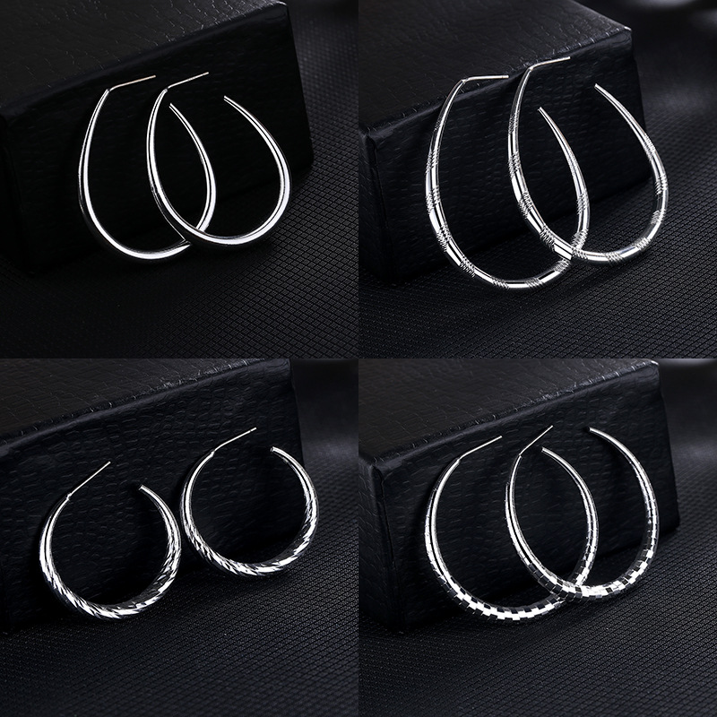 跨境專供925純銀針耳飾耳釘女歐美批花空心管渡黃金耳圈廠家直銷