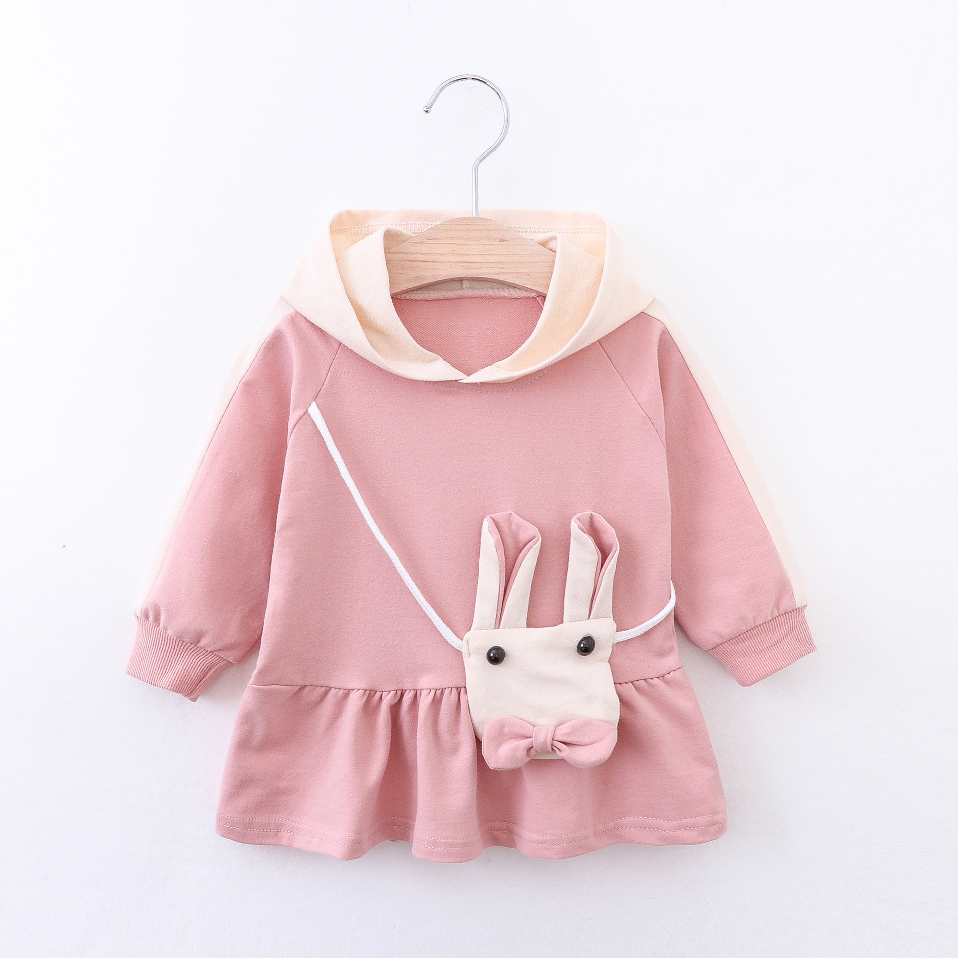 595 Foreign Trade Children's Clothing Wholesale Spring and Autumn Style Girls' Long-Sleeved Hooded Sweatshirt, Ages 1-3, Solid Color Children's Clothing, Dropshipping Available