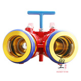 Пожарный двухходовой распределитель воды, двусторонний распределитель воды, красивый, высококачественный, быстрое продвижение интерфейса, прямые продажи с фабрики, переключатель ручки шарового крана