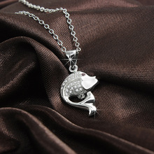 镀S925银海豚项链女锁骨链小众设计时尚简约轻奢银吊坠女银饰项链