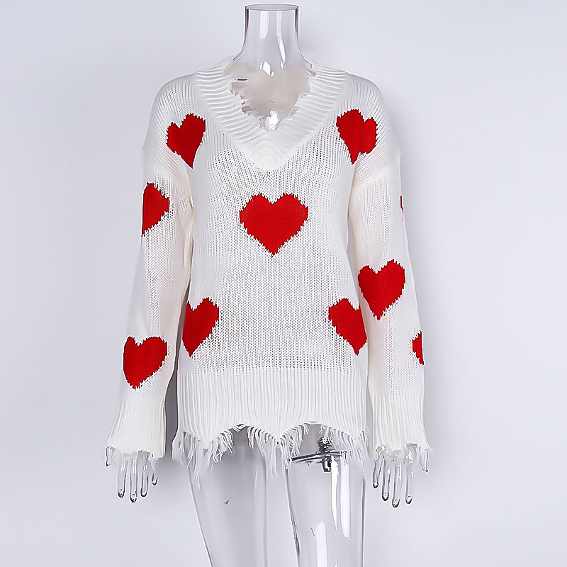 Women's Sweater Long Sleeve Sweaters & Cardigans Elegant Heart Shape display picture 17