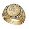 Commemorative silver coin, two-color ring, USA, European style, 24 carat