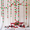 Christmas theme Red and green round trim party school kindergarten holiday atmosphere decorative round four -meter lattice