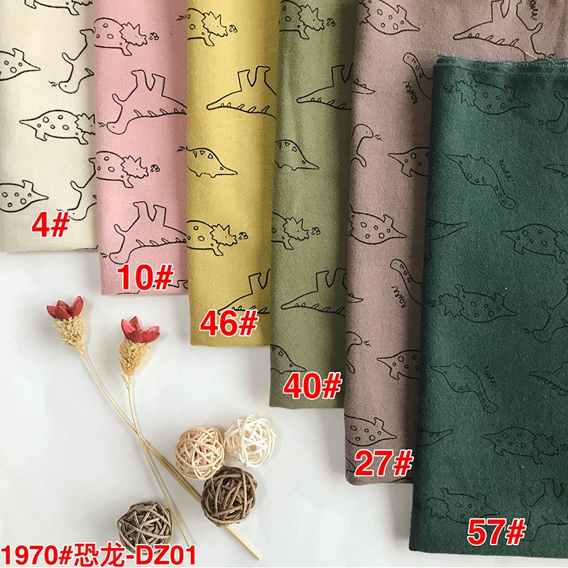 Детская одежда с мультяшным принтом динозавров, хлопчатобумажная ткань, хлопок, корейский принт, детская одежда, производители тканей в наличии оптом