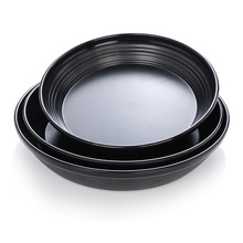 A5密胺日式黑色磨砂大盘仿瓷水煮鱼盘麻辣香锅盘冷菜深盘小龙虾盘