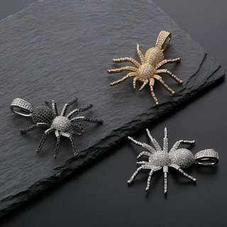 hiphop潮人男士蜘蛛吊坠满锆石精品嘻哈项链配饰SpiderPendant