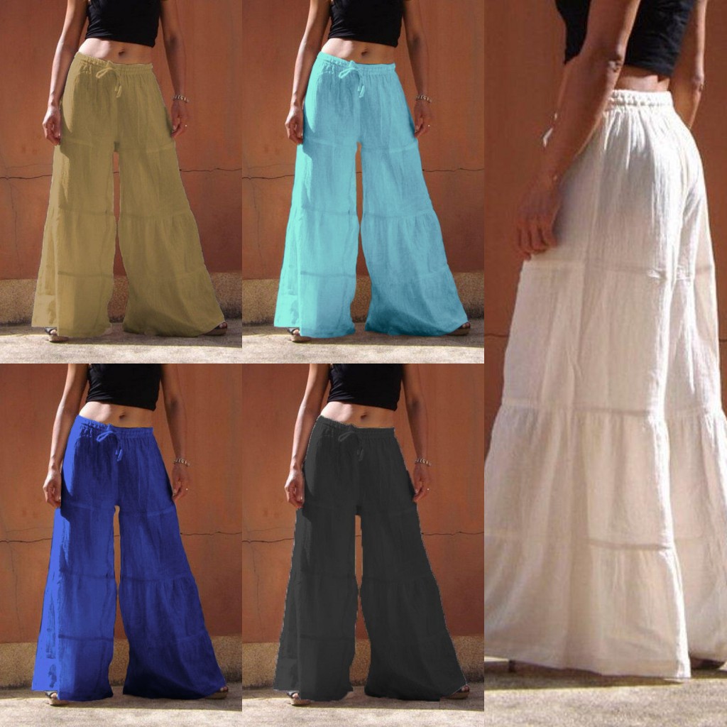 Mujeres A Diario Estilo Simple Color Sólido Longitud Total Lavado Pantalones Casuales Pantalones De Pierna Ancha display picture 1