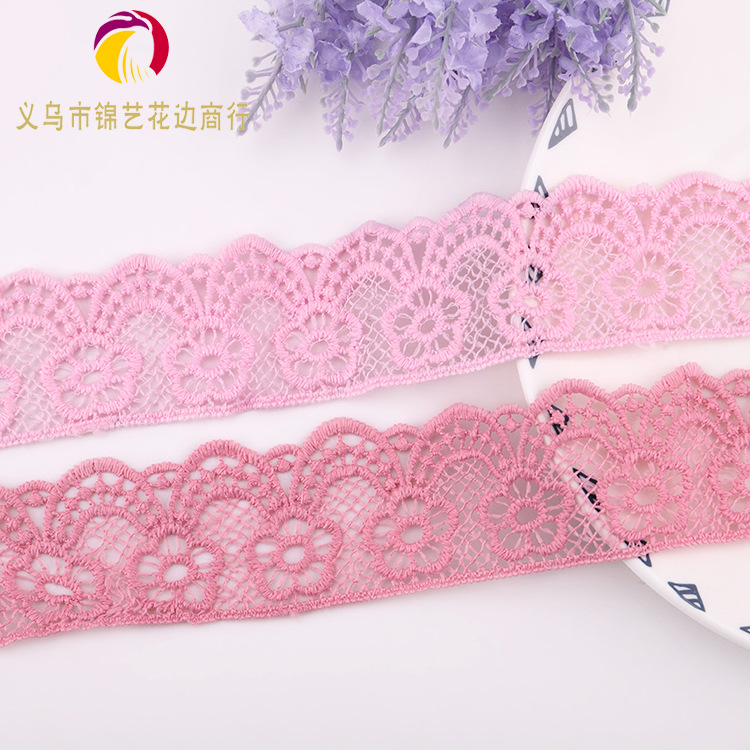 厂家直销新款镂空蕾丝水溶刺绣花边 优质牛奶丝面料条码 服装辅料
