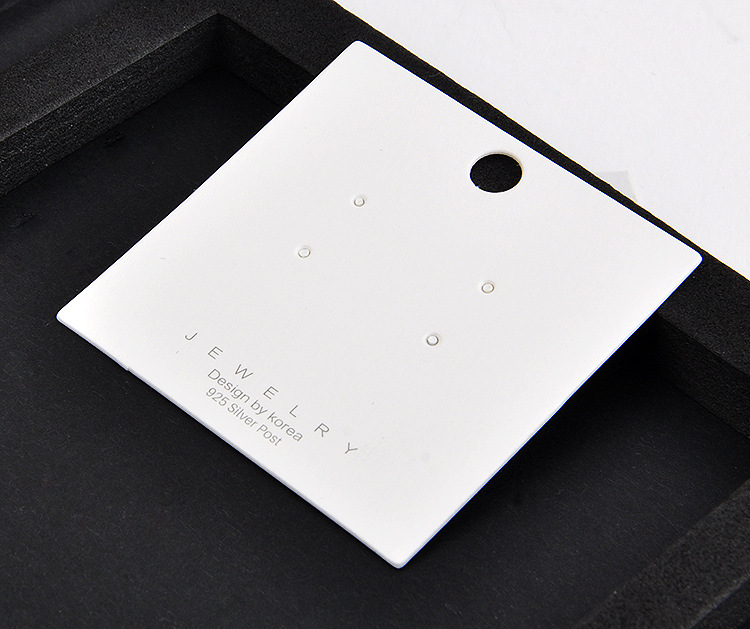 100g Weight Solid Color Pattern White Color Earring Card Paper New Jewelry Packaging Pvc Card Wholesale 1