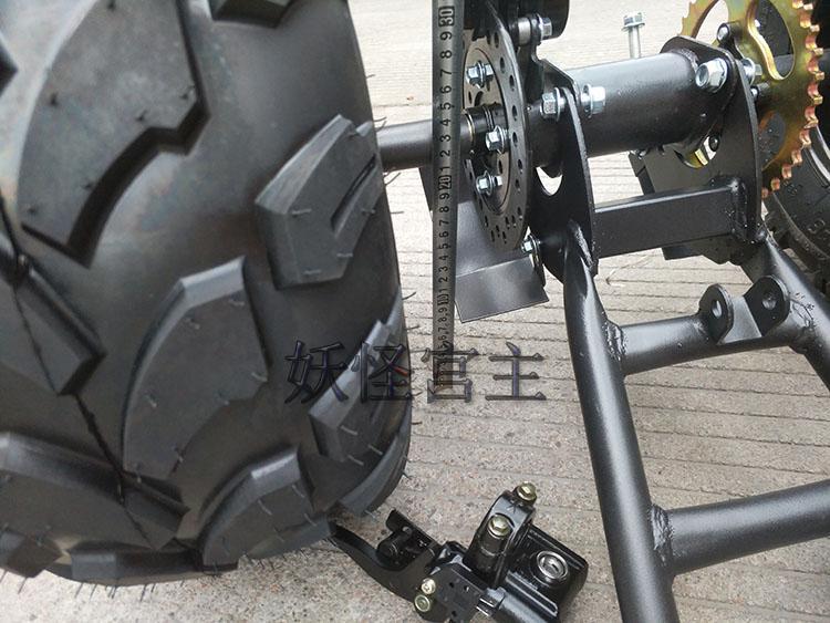 DIY four-wheel ATV modification accessories two-wheel modification three-wheel motorcycle rear axle assembly with brake 8-inch aluminum wheel