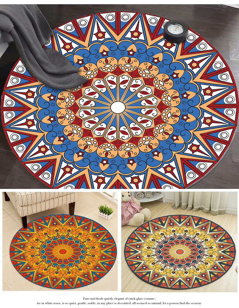 3d印花地毯,圆型毯,床边毯,电脑椅垫