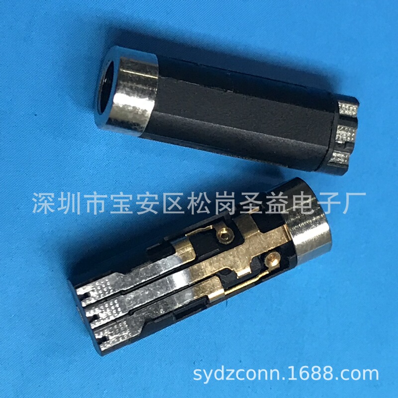 Headset socket 3.5mm Apple headset mother/interface 6Pin double row welding wire 5.9mm copper head black glue white glue