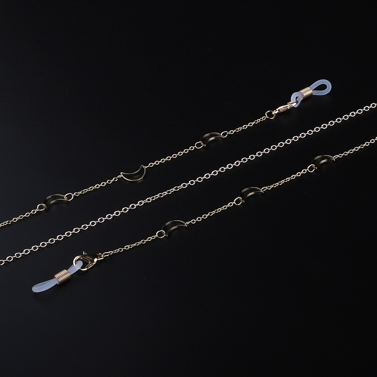 25g Weight Metal Material Gold Color Fashion Simple Copper Moon Chain Glasses Chain Glasses Rope 1