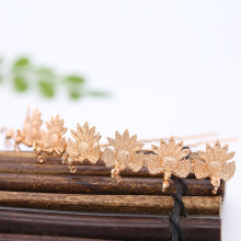 韩版diy饰品铸铜七凤焊接U叉复古发簪新娘头饰盘发材料厂家直销