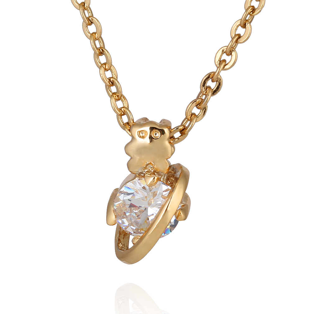 Brand copper necklace with zircon